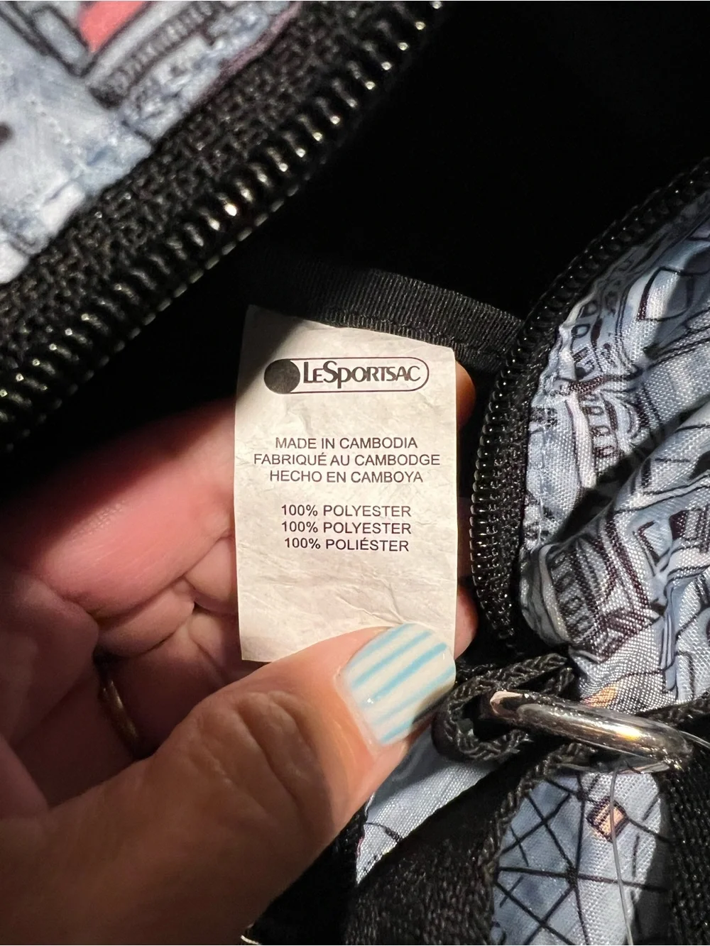 Lesportsac Women’s Messenger crossbody bag in Gray with Black Strap